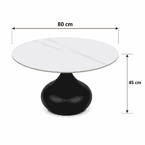 طقم طاولات سيراميك و معدن، 5 قطع - اسود رمادي product image 2