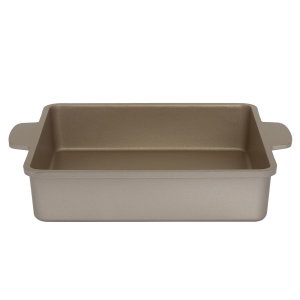 Rocky Aluminum Hollow Cake Mold, 24 x 24 x 6.5 cm, Rectangle - Dark Gold product image 2