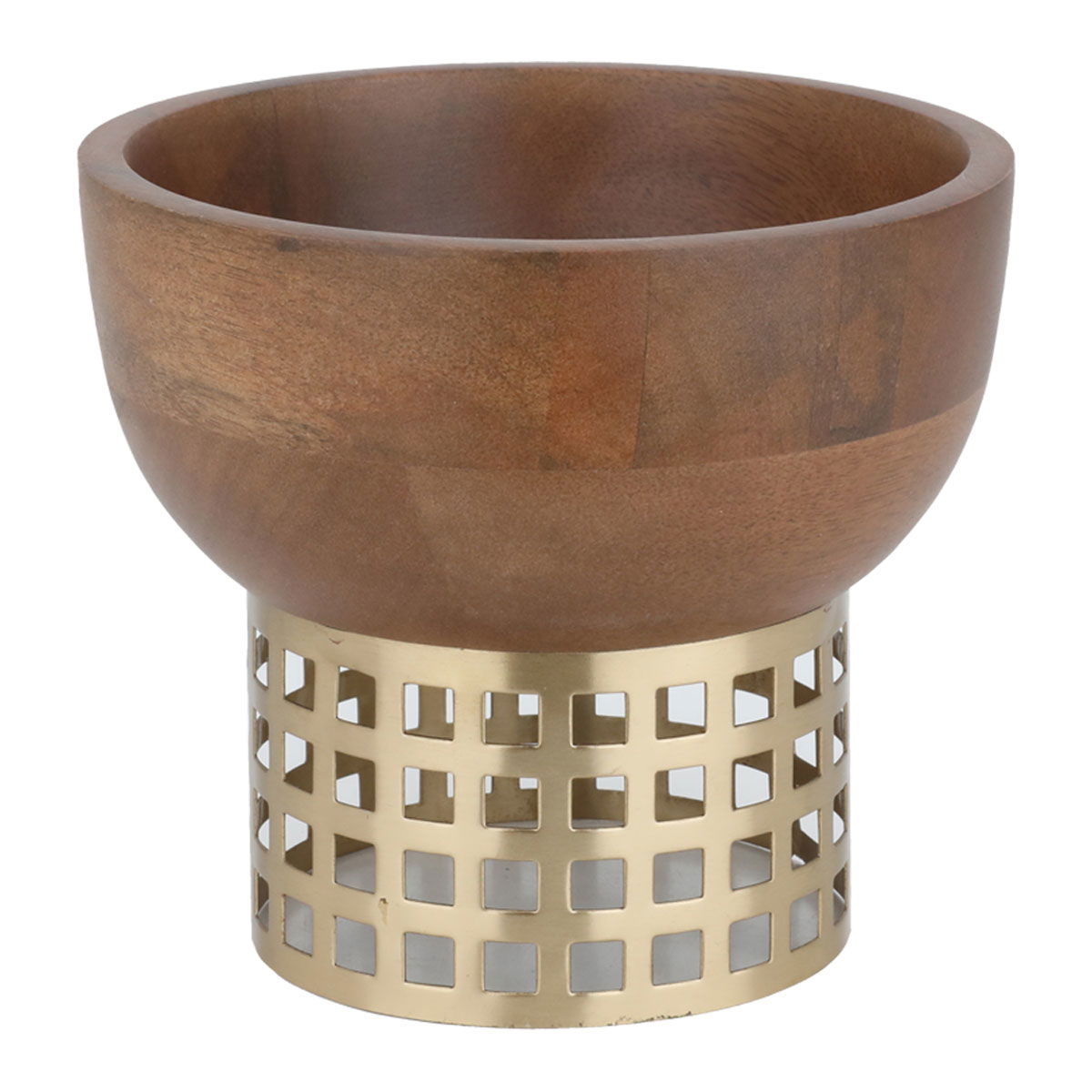 Al Saif Gallery Wooden Serving Bowl, Round - Brown product image