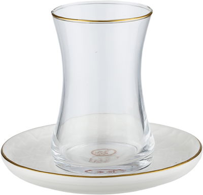 طقم تقديم بيالات شاي و فناجين قهوة مع صحون بورسلان السيف غاليري، مبخرة، 26 قطعة، نقش اسلامي - ابيض product image 4