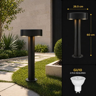 Norco Aluminum Garden Post, GU10 Base, 60x26.5cm, 60x26.5cm - Black product image 3