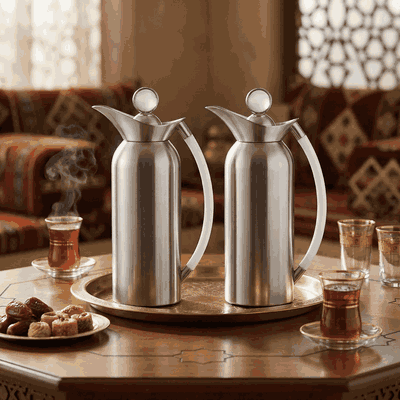 طقم ترامس الثريا السيف غاليري، قطعتين، 1/1 لتر، خامة داخلية زجاج، يد فضي، غطاء ضغاط - فضي product image 2