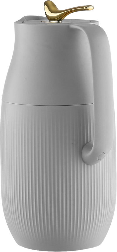 Al Saif Gallery Royal 6 thermos, 1.6 liters, glass inner container, plastic outer shell - light gray product image 4