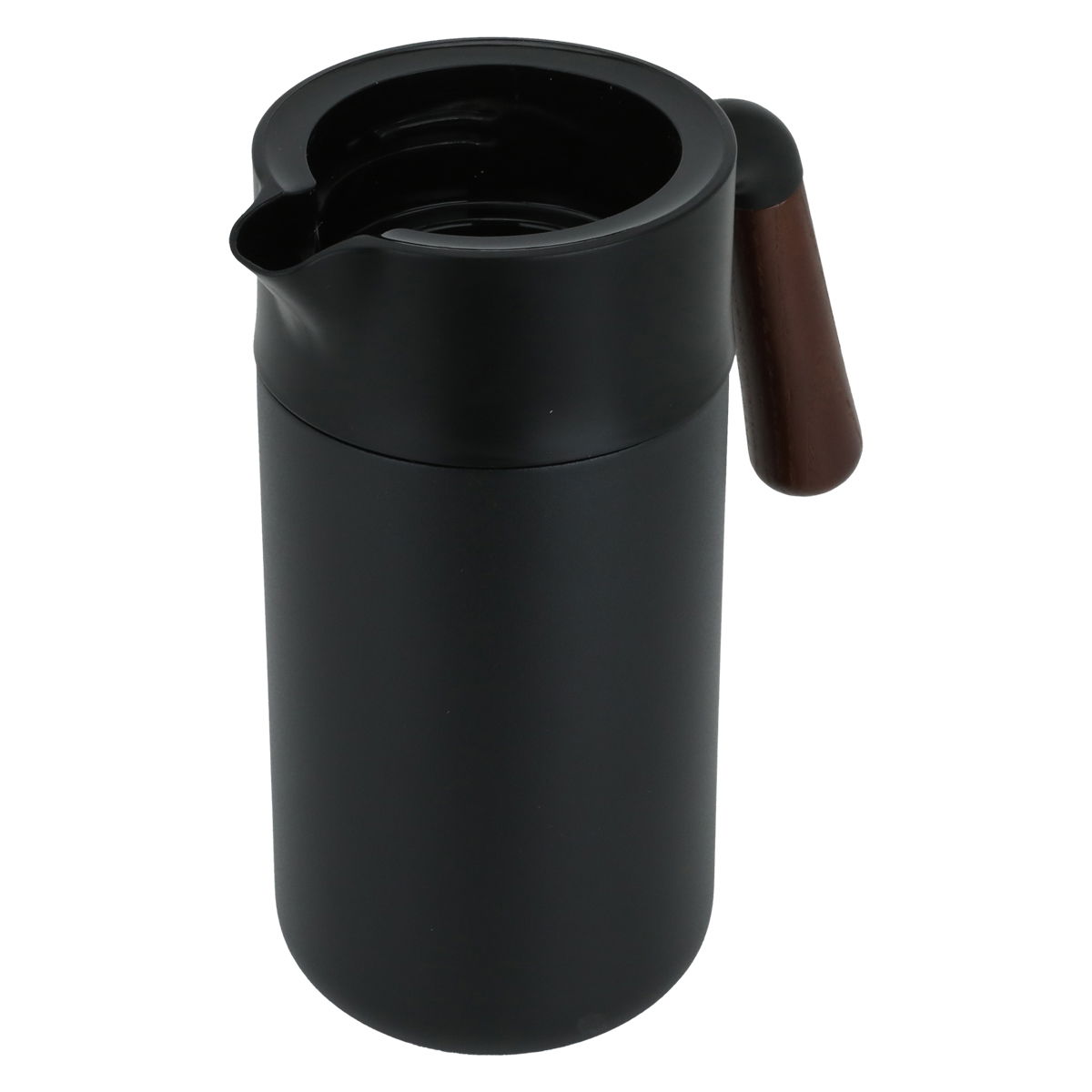 Timeless Tara Thermos, 1.2 liters, wooden handle, compressor, steel inner container, steel outer shell - black product image 3