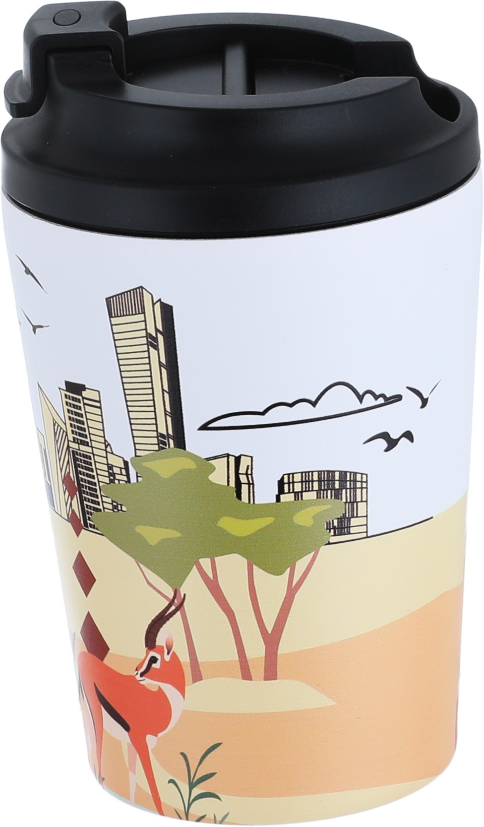 Al Saif Gallery Stainless Steel Deer Print Vacuum Insulated Mug, 360 ml, 12 oz - White product image