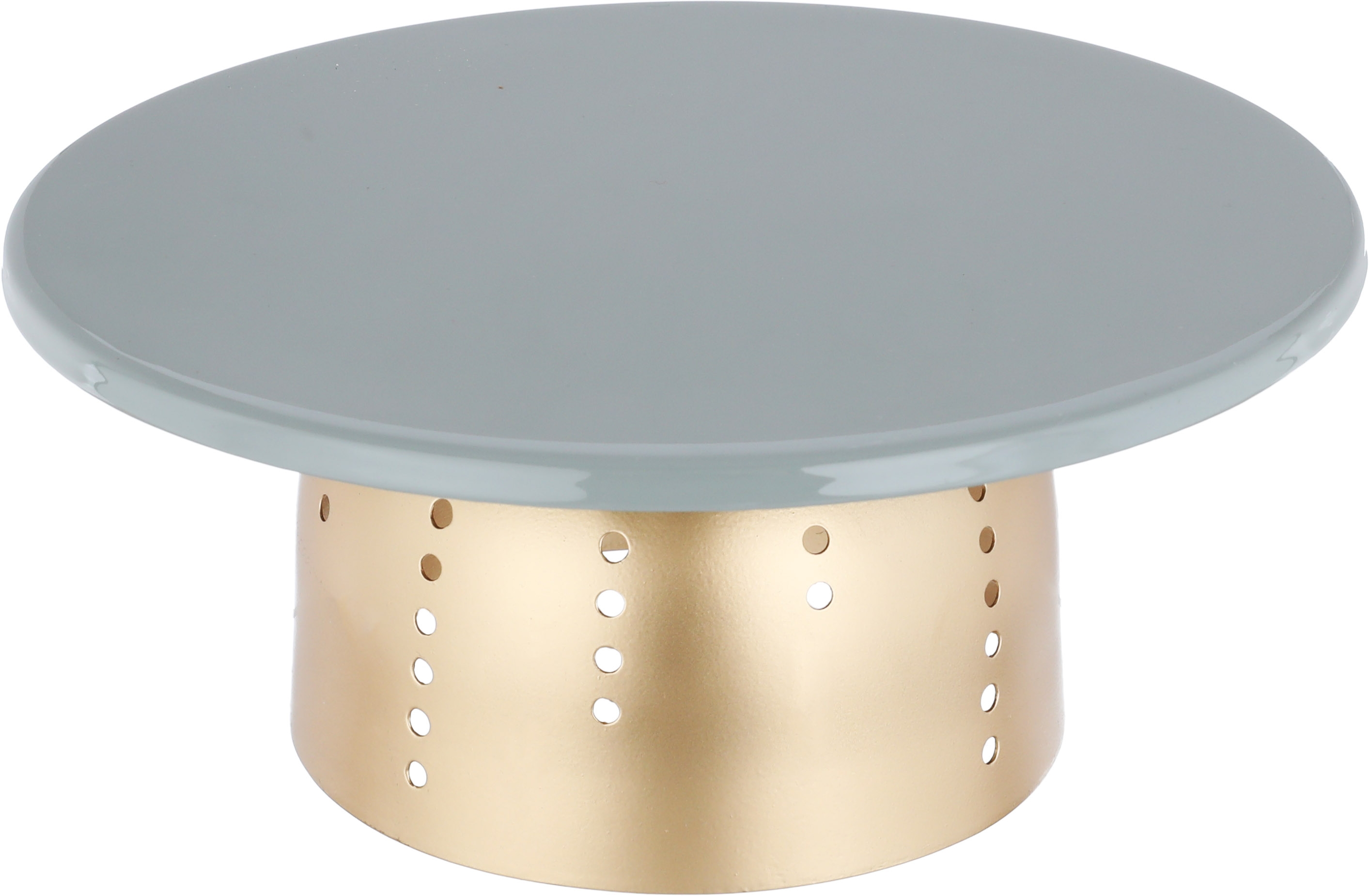 Al Saif Gallery Steel Cake Stand, Gold Base, 24x24x10cm - Golden Gray product image 1