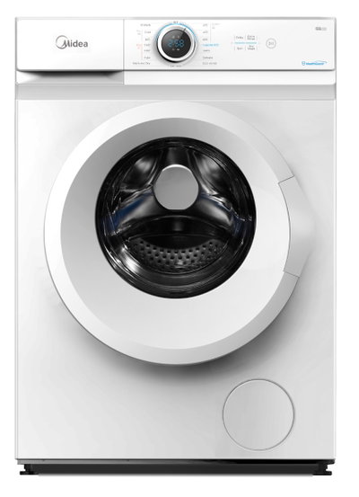 Midea automatic washing machine with dryer, front loading, 8 kg, 14 programmes, LED screen - white product image 1