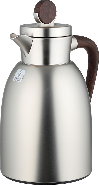 ترمس غزل السيف غاليري، 0.7 لتر، حافظة داخلية زجاج، ضغاط، يد خشبي، خدمة ذاتية - فضي مطفي product image 3