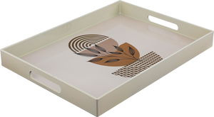 Al Saif Gallery Tofria Plastic Presentation, 40x30x4 cm, Wooded Engraving - Beige product image 2