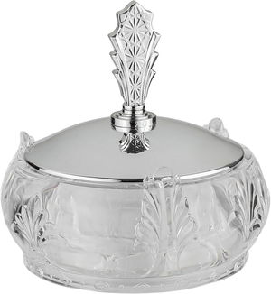 تمرية بغطاء تاج اكريليك سيف بلص، 12x12x7 سم، دائري - شفاف فضي product image