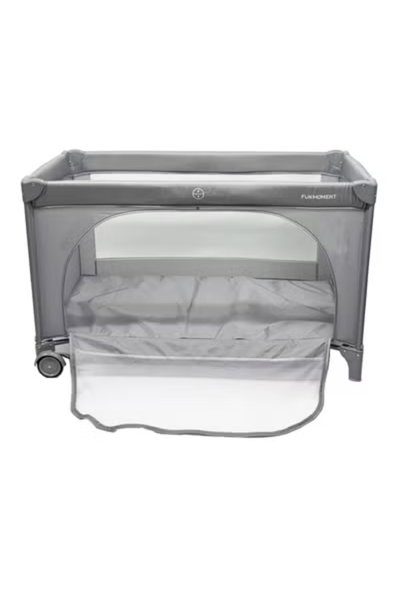 سرير اطفال فان مومنت، 125×65 سم، قابلة للطي - رمادي product image 3