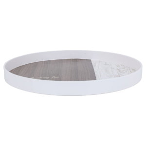 Al Saif Gallery plastic serving tray, 32 x 32 x 3 cm, round - white brown product image 2
