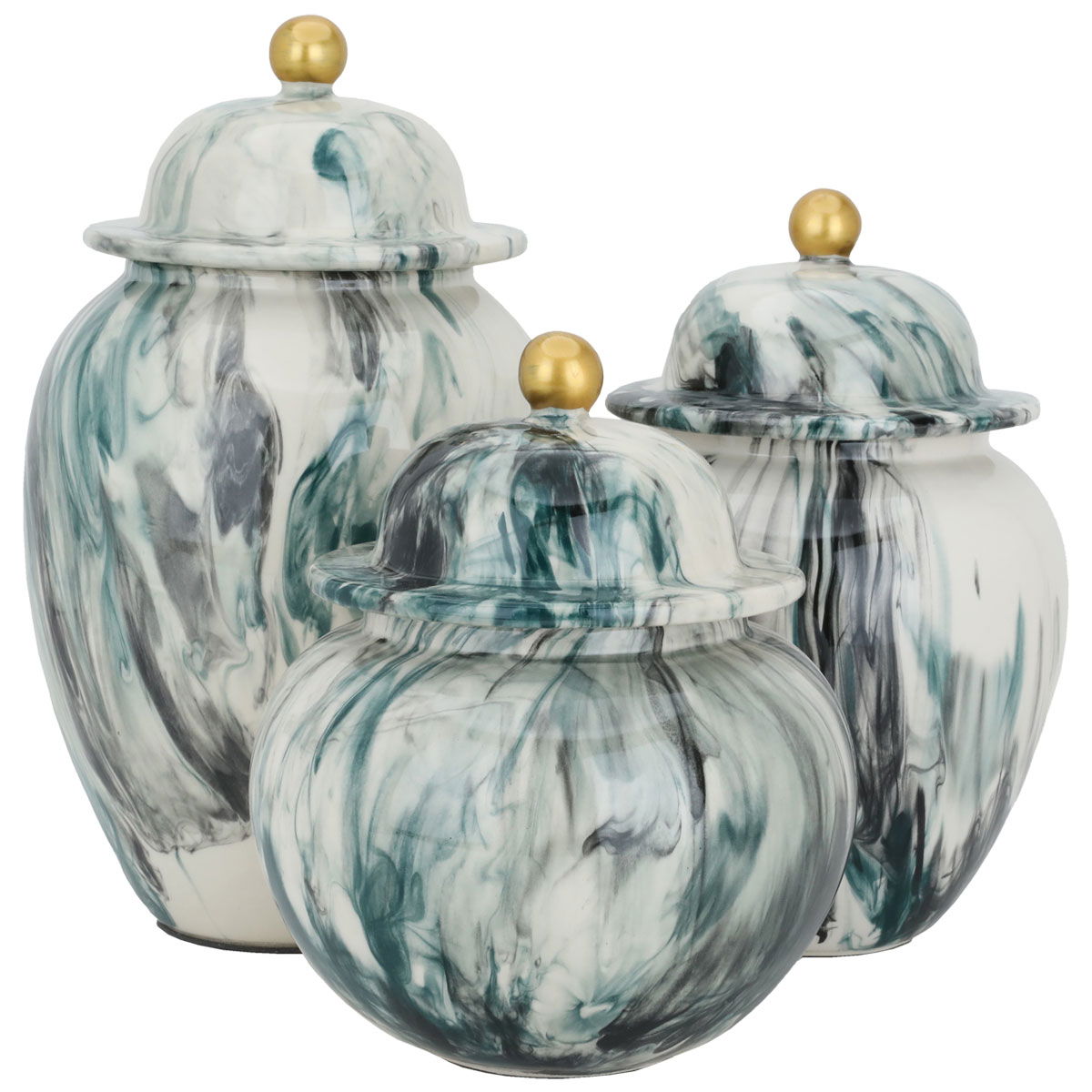 Al Saif Gallery Marble Vase Set, 3 Pieces - Multi Color product image