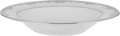 طقم سفرة بورسلان ريدج، 122 قطعة - ابيض فضي product image 4