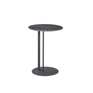 Modern ceramic and steel side table, 60 x 45 cm - dark gray product image 2