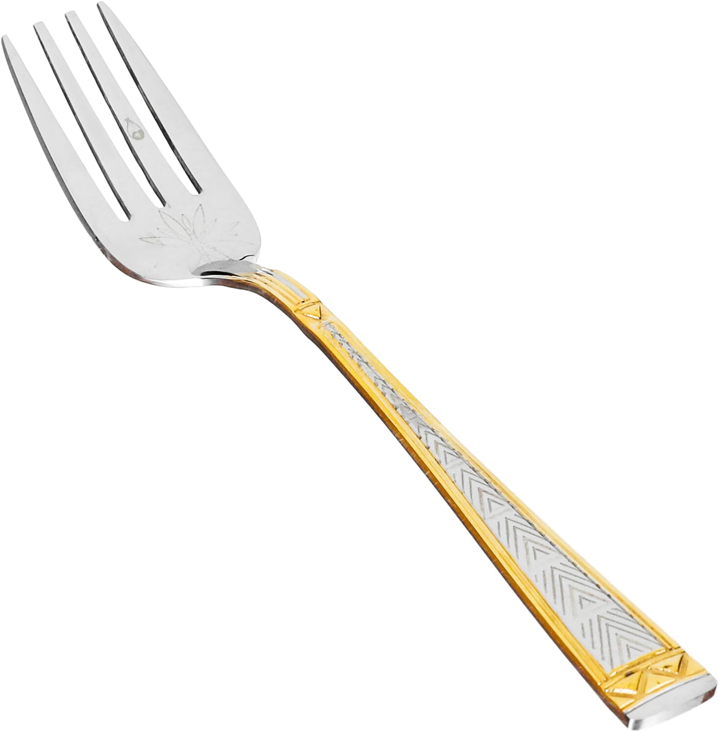 Al Saif Gallery steel sweet fork set, 6 pieces, triangle pattern - silver product image 2