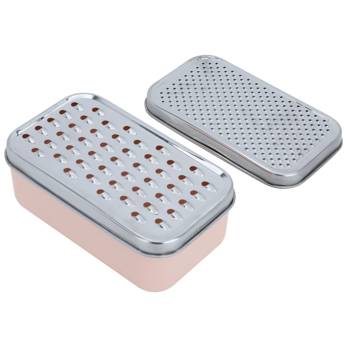 Alsaif Gallery Grater with Steel Box, Rectangle, 3 Pieces - Pink product image