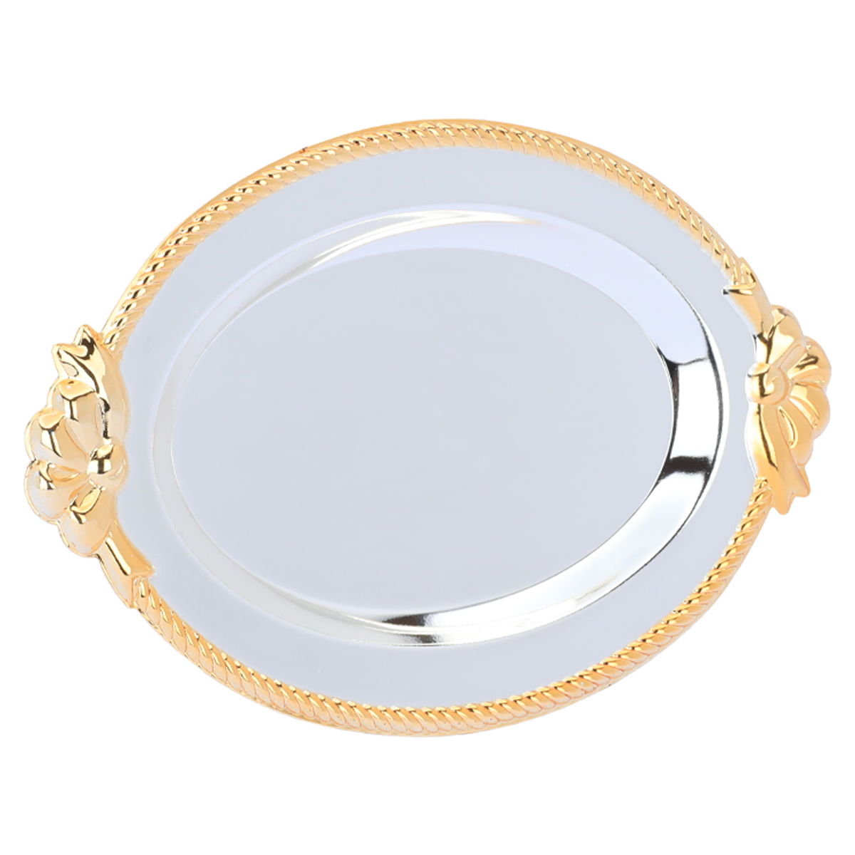 Gallery steel sweet dish with sword rim, 18x12x1 cm, small oval - silver product image
