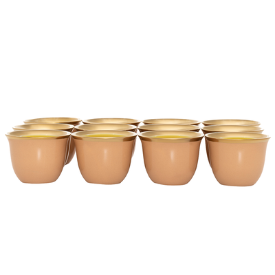 طقم فناجين قهوة بورسلان السيف غاليري، حافة ذهبي، 12 قطعة - بني product image 1