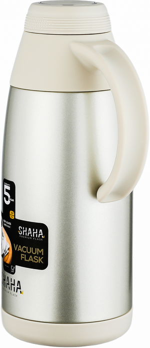 ترمس شاها، حافظة داخلية ستانلس ستيل1.1 لتر، ضغاط - فضي كريمي product image 2