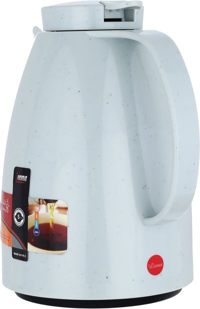Al Saif Gallery Lima Thermos, 1 litre, marble, squeezable, thermal glass inner container, plastic outer shell - light gray product image 3