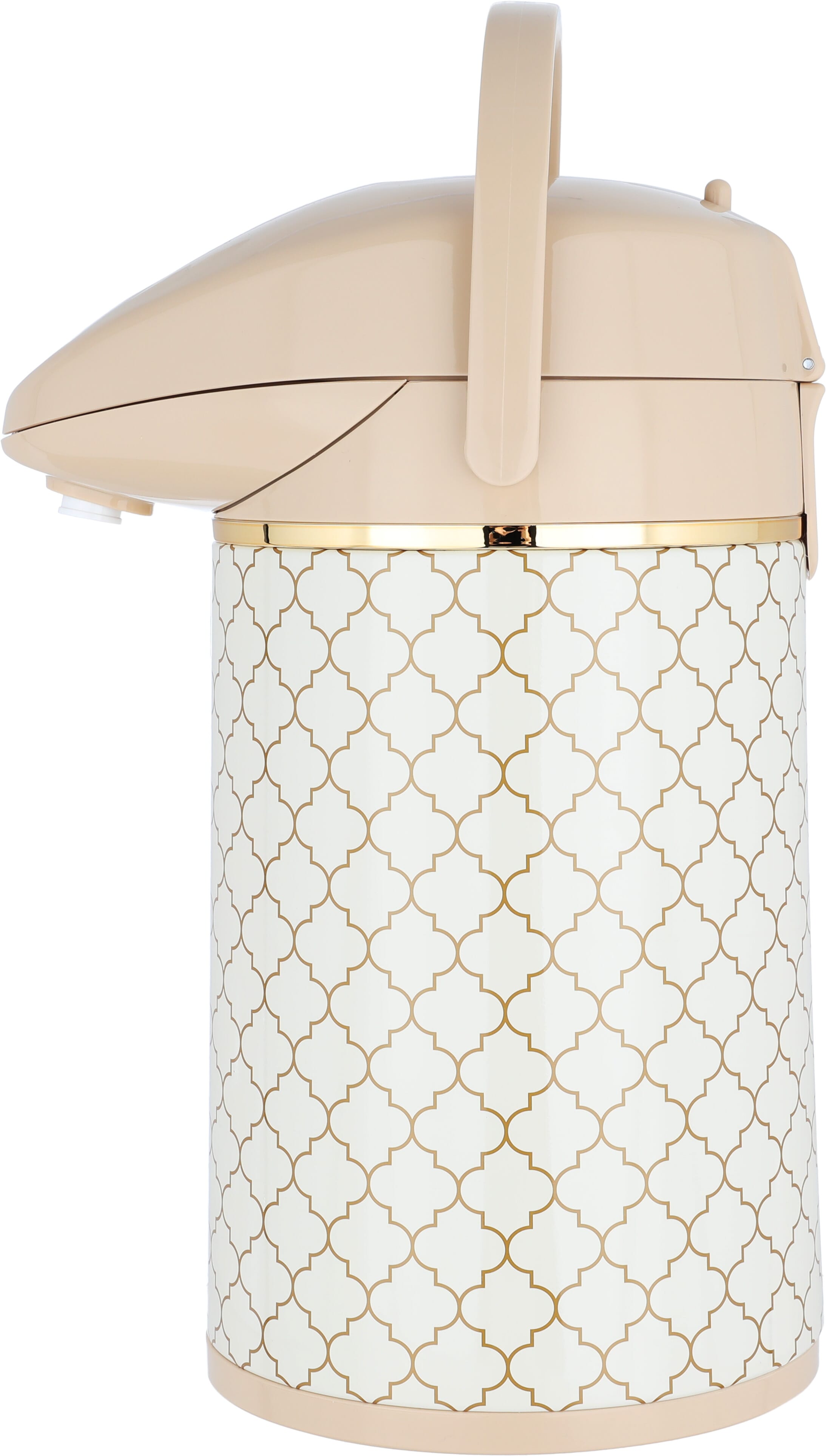 Timeless Jaguar thermos, 2.2 liters, compressor, thermal glass inner container, steel outer shell - beige product image