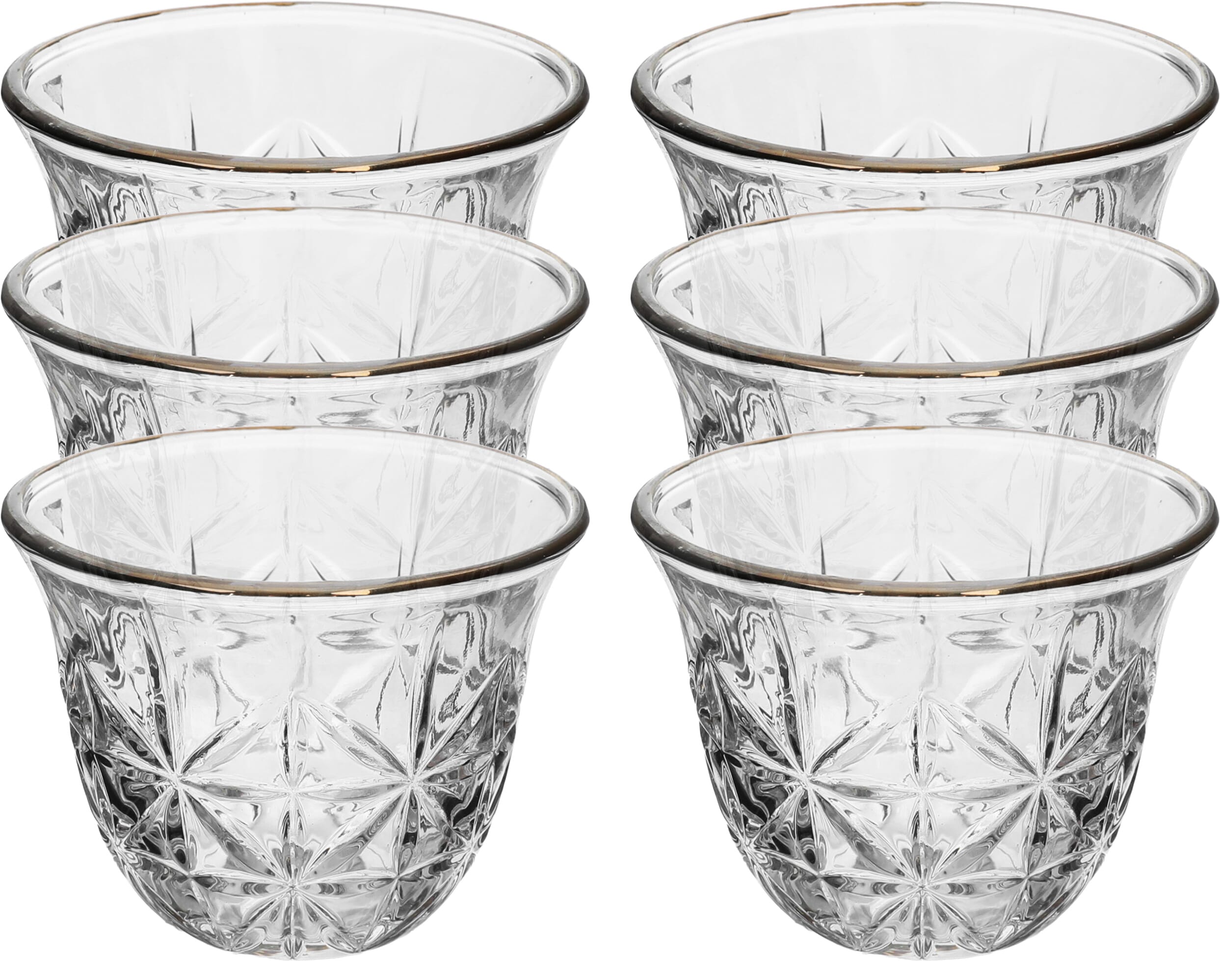 Al Saif Gallery Max glass coffee cup set, 60 ml, 6 pieces - transparent product image