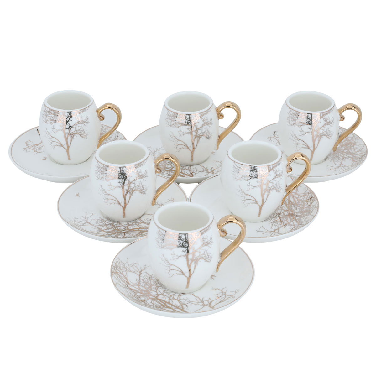 Al Saif Gallery porcelain coffee cup set, 12 pieces, saucer - white product image 2