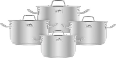 طقم قدور بوهارا ستاينلس استيل السيف، 8 قطع - فضي product image 1