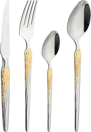 طقم أدوات مائدة استيل السيف غاليري، 24 قطعة - فضي ذهبي product image