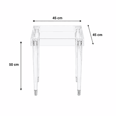 طقم طاولات اكريلك و زجاج، 5 قطع - شفاف product image 3
