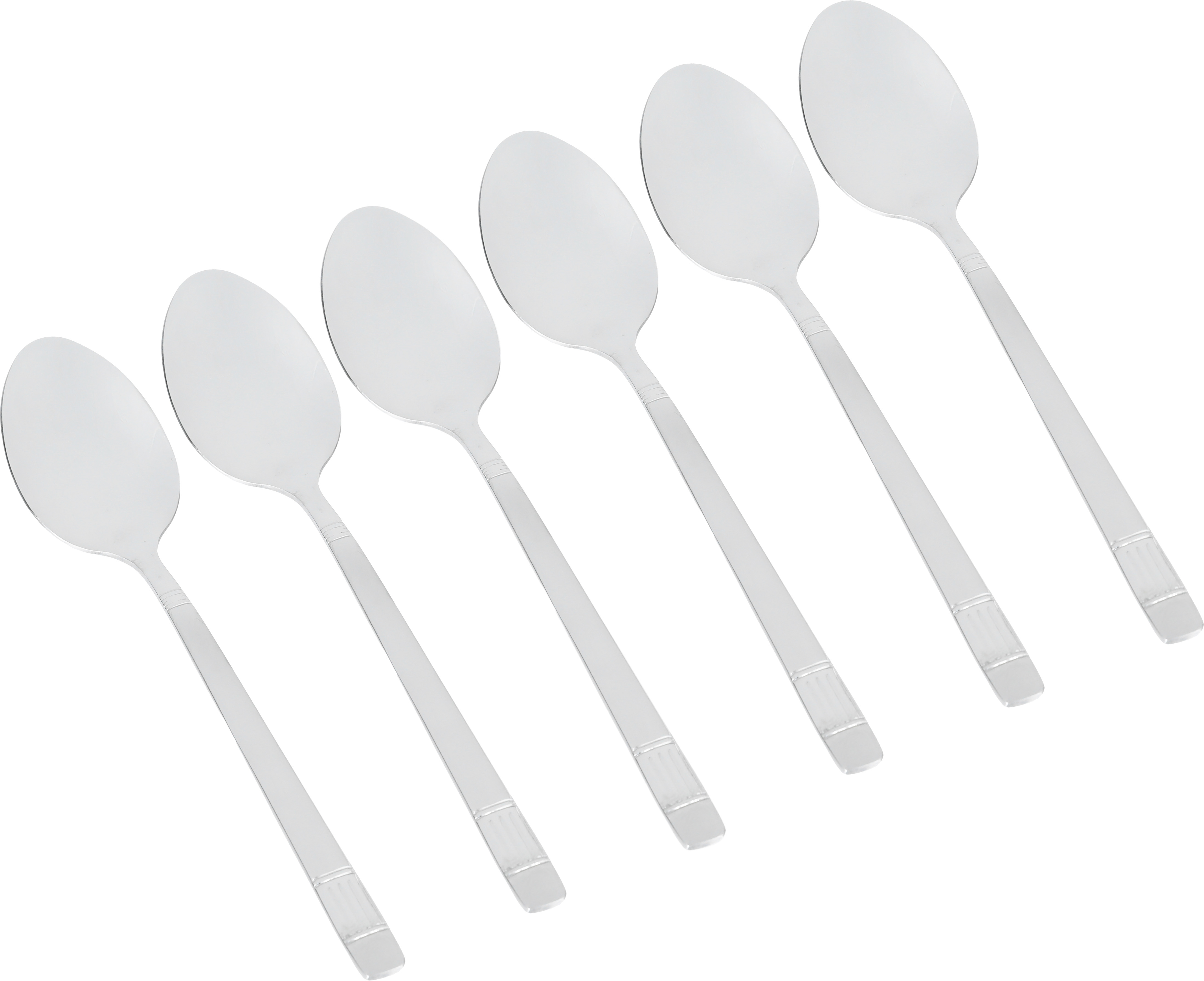 Al Saif Gallery steel tea spoon set, 6 pieces, engraved - silver product image