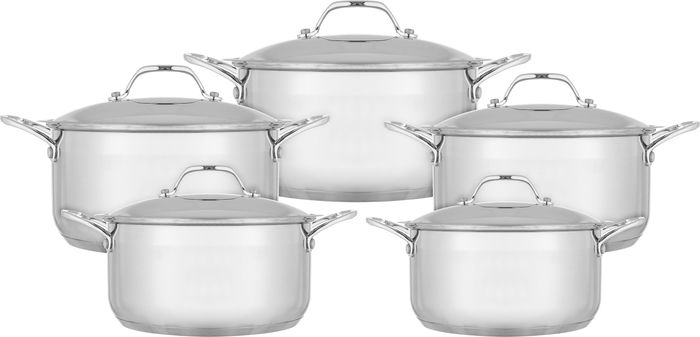 طقم قدور استيل روكي، 10 قطع - فضي product image 1