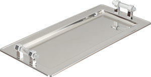 Al Saif Gallery Stainless Steel Serving Tray, 40x18.5x1 cm, Rectangular, Transparent Handle - Silver product image