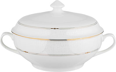 طقم تقديم سفرة بورسلان السيف غاليري، 86 قطعة - أبيض فضي product image 16