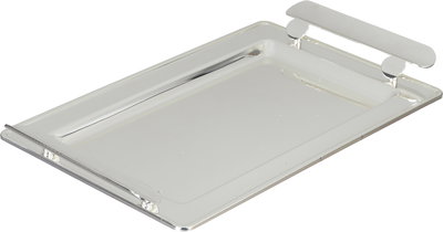 Al Saif Gallery Stainless steel serving tray, 30x18.5x1 cm, rectangular - silver product image 1