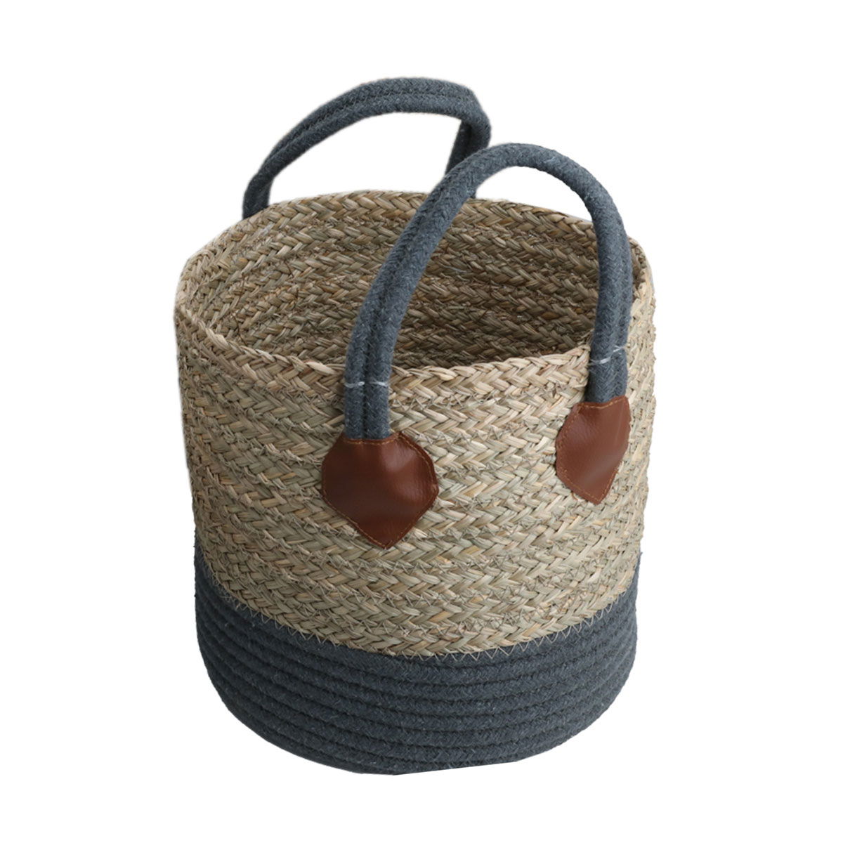 Al Saif Gallery Cotton Baskets Set, 20 x 30 x 35 cm, Round, with Handle, 3 Pieces - Beige product image 4