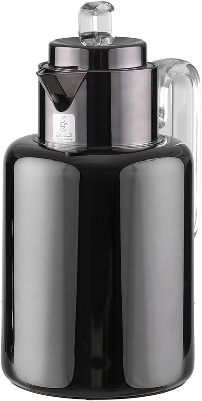 Al Saif Gallery Ronaq Thermos Set, 21 Pieces, 1/0.5 Liter, Teas with Saucers, Coffee Cups, Tray, Transparent Handle - Black product image 6