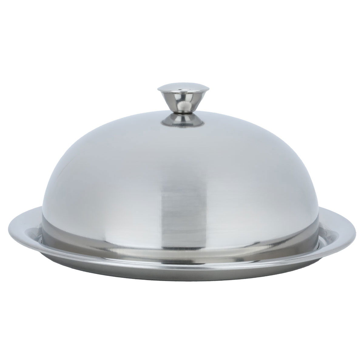 Al Saif Gallery Serving Plate With Steel Cover, 24 Cm - Silver product image