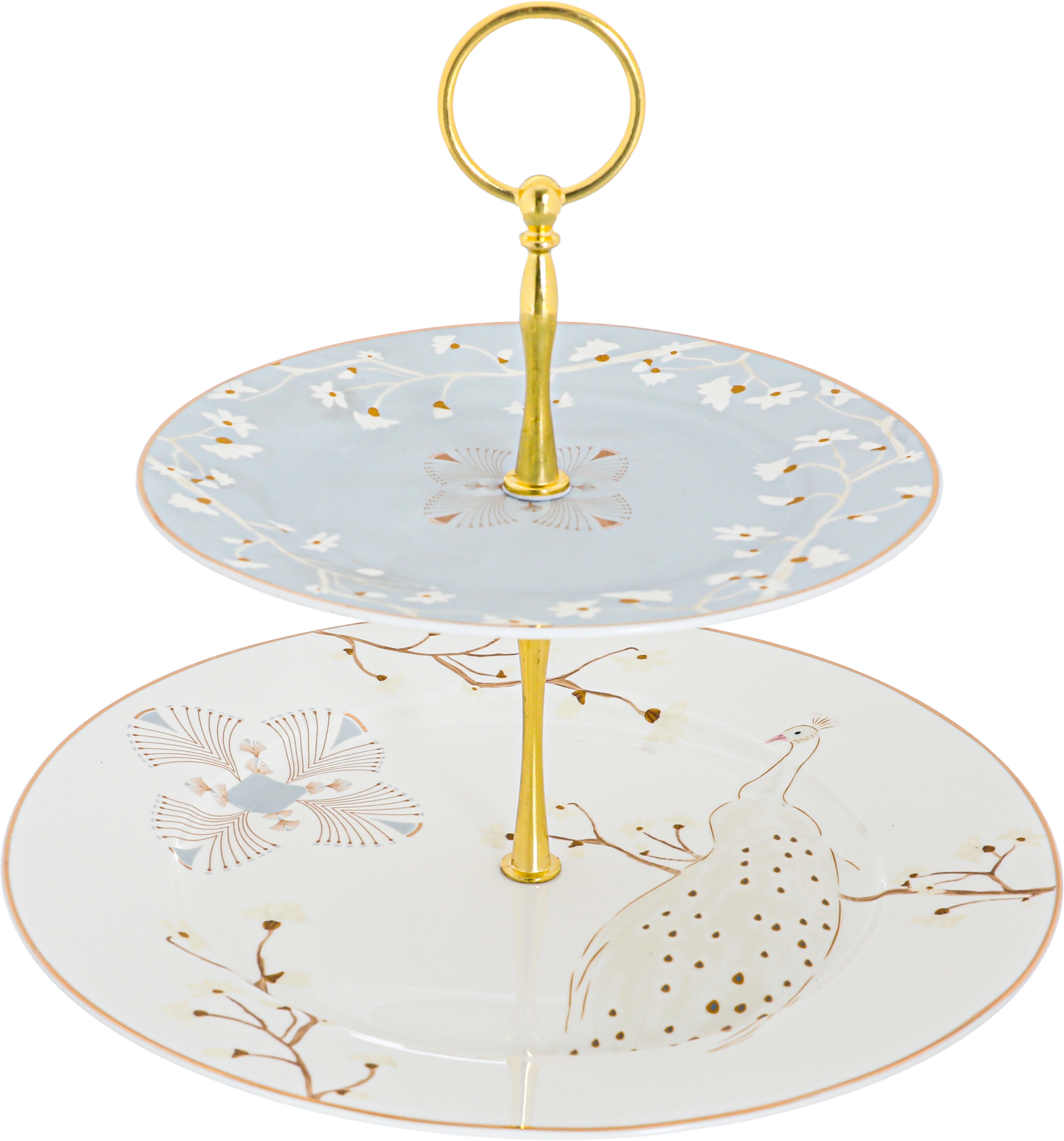 Al Saif Gallery Tawus Porcelain Cake Stand, 2 Levels - White product image