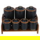 Al Saif Gallery porcelain box set, 8 pieces, wooden stand - black product image 1