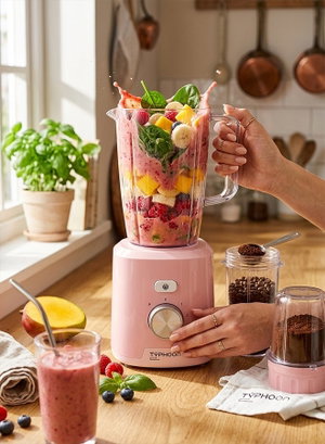 خلاط كهربائي و مطحنة تايفون، 650 واط، 1.8 لتر، TY-02-003 P - بينك product image 2