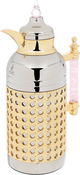 Al Saif Gallery Sarah thermos set, 1 liter, crystal handle, thermal glass inner case, steel outer case - silver gold product image 4