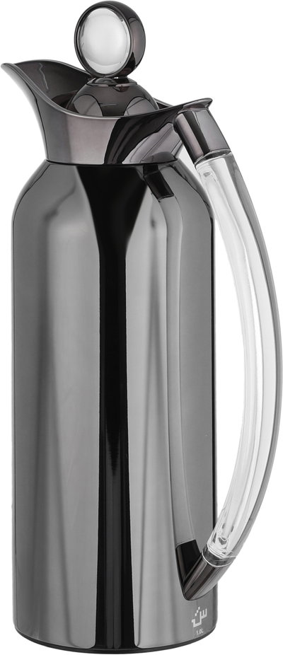 Al Saif Gallery Al Thuraya Thermos Set, 2 Pieces, 1/1 Liter, glass interior, transparent handle, push-button lid - black product image 4