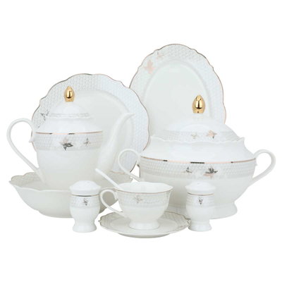 طقم سفرة بورسلان السيف غاليري، 166 - قطع أبيض product image 1