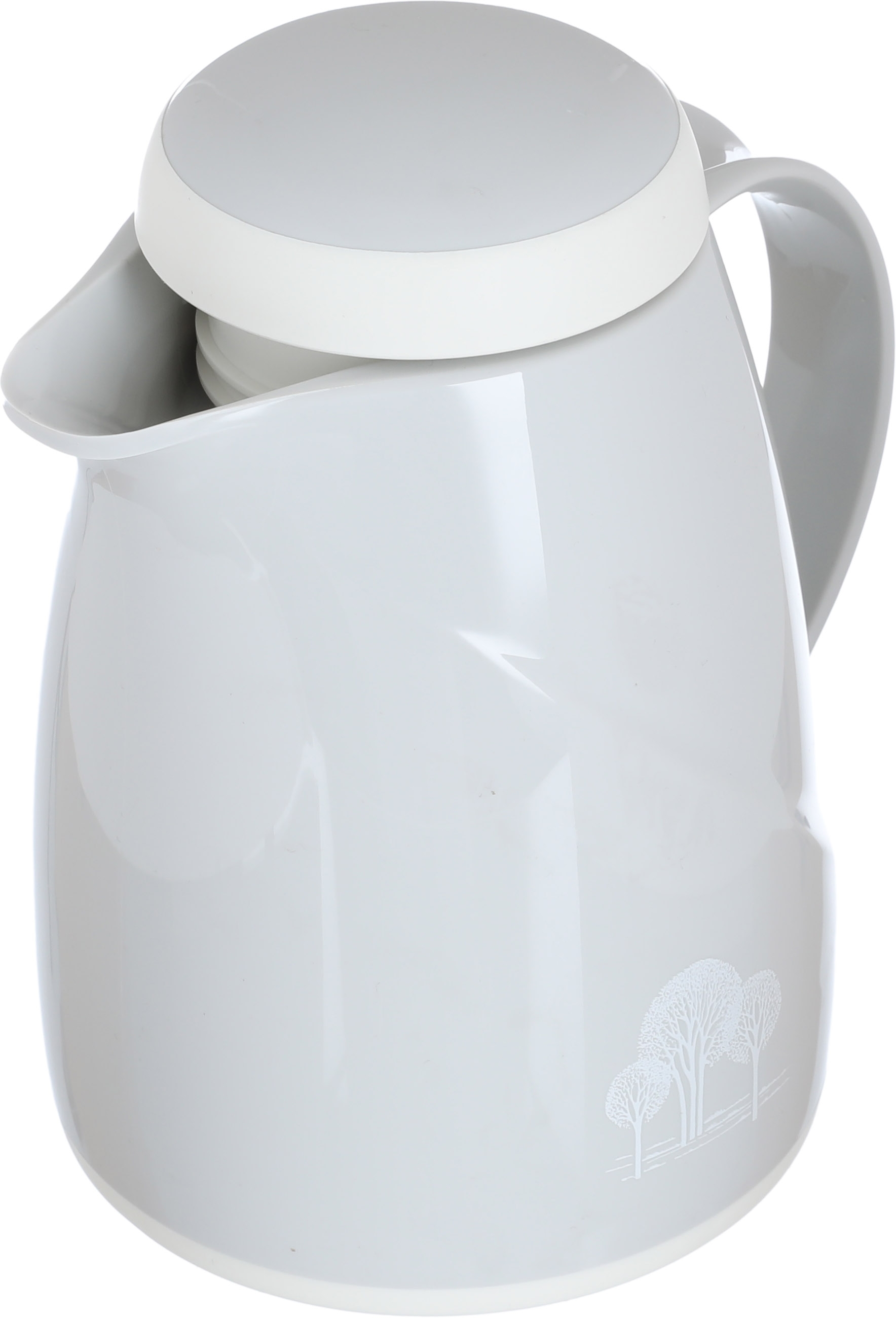 Helios Thermos, 0.3 litres, tree pattern, thermal glass inner shell, plastic outer shell - light gray product image 3