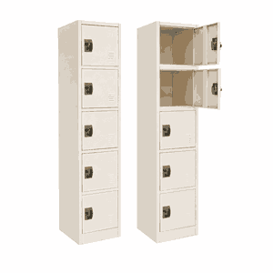 دولاب امانات حديد، 182×40×45 سم، 5 درفة - بيج product image 2