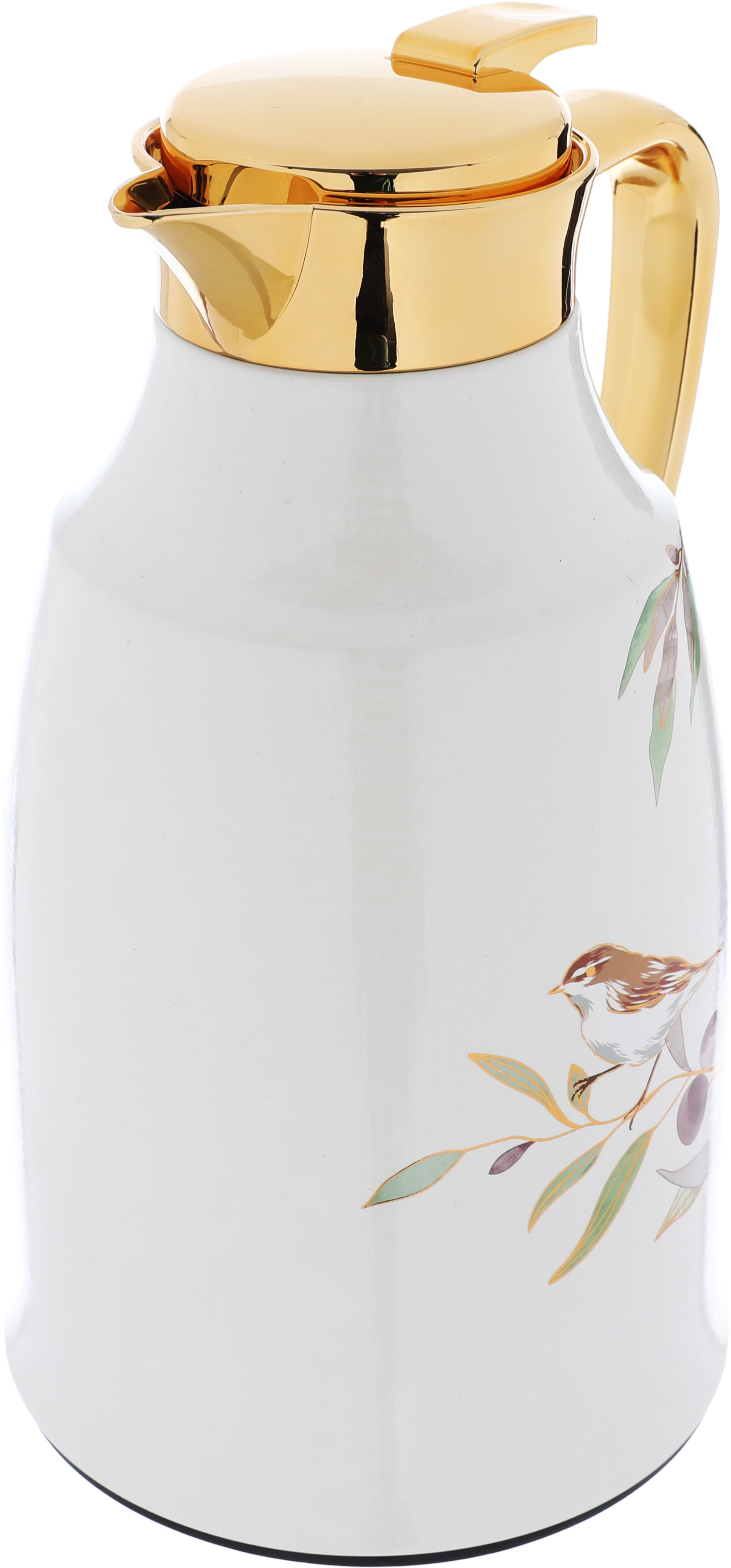 Al Saif Gallery Taghreed thermos set, 0.75/1 liter, two pieces, thermal glass inner shell, stainless steel outer shell - pearl product image 3