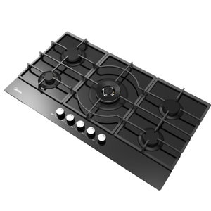 موقد غاز مدمج ميديا، 5 شعلات، 90×50 سم، 90GQ095 - فضي product image 2