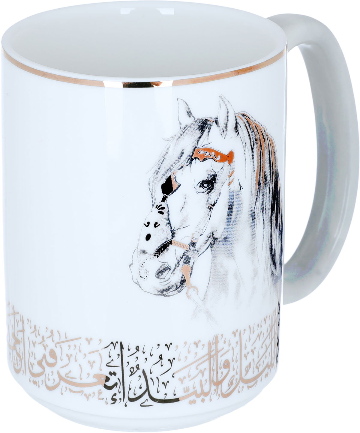 مج صهيل بورسلان السيف غاليري، 400 مل، نقش عربي - أبيض product image 2